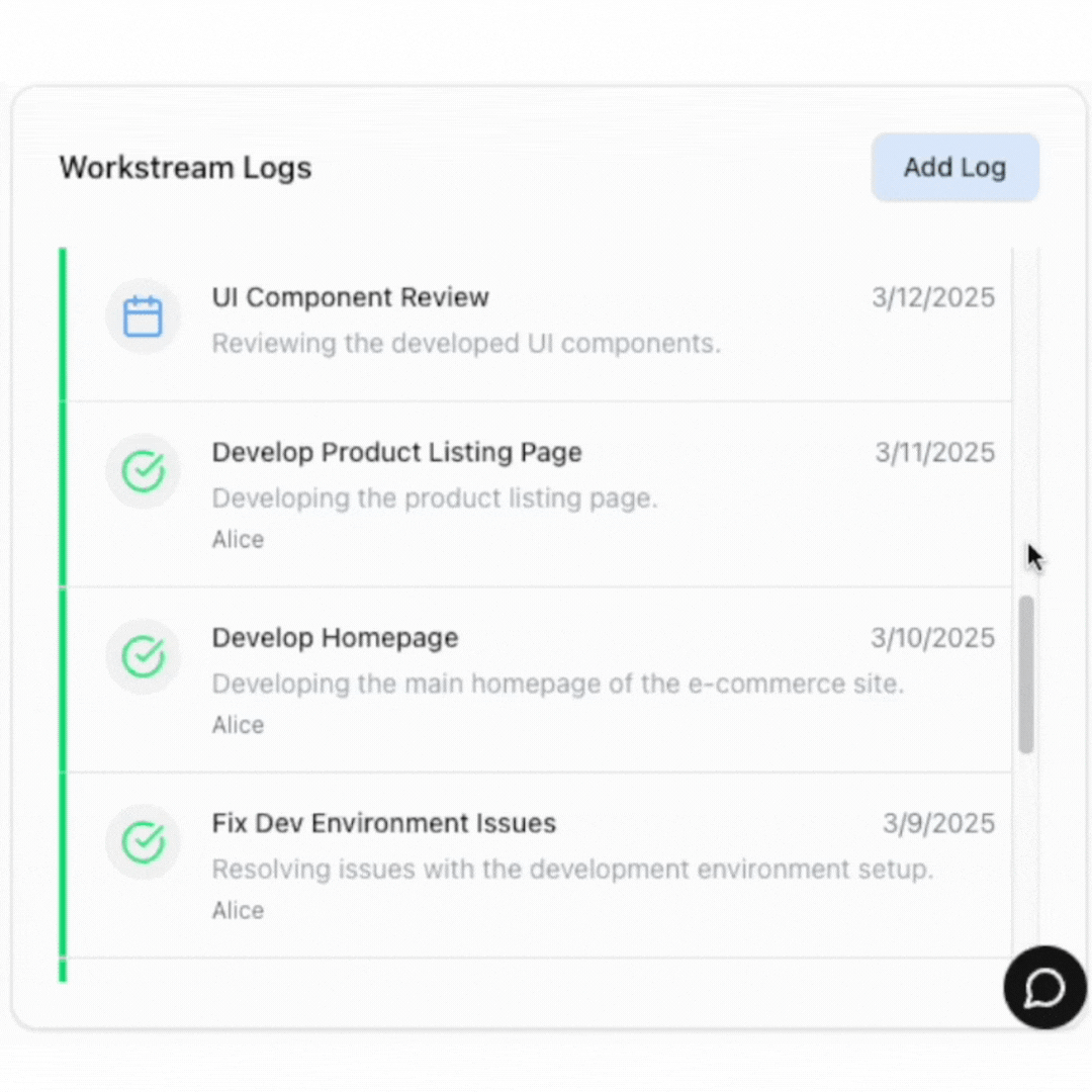 Workstream Logs